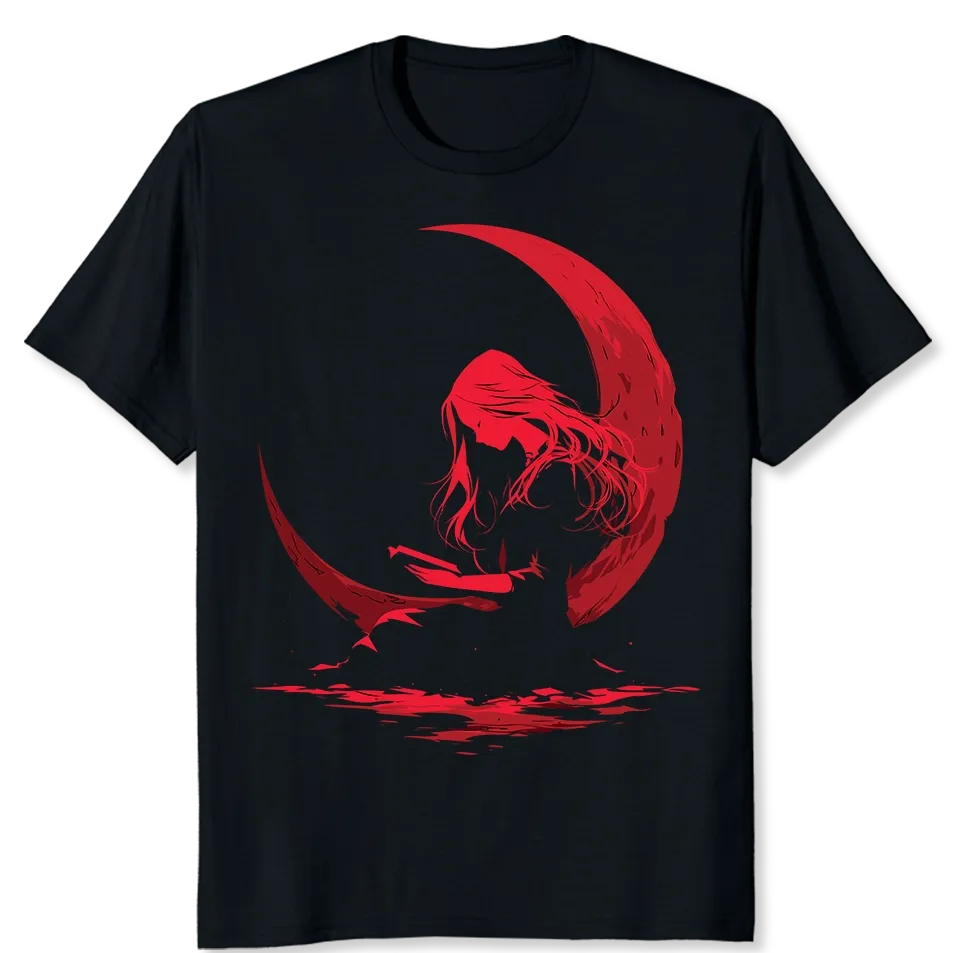 Moonlit Pages Black T-Shirt
